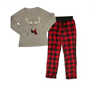 Holiday Fam Jams Reindeer Pajama Set Christmas Women’s Size Large 14 16 NWT